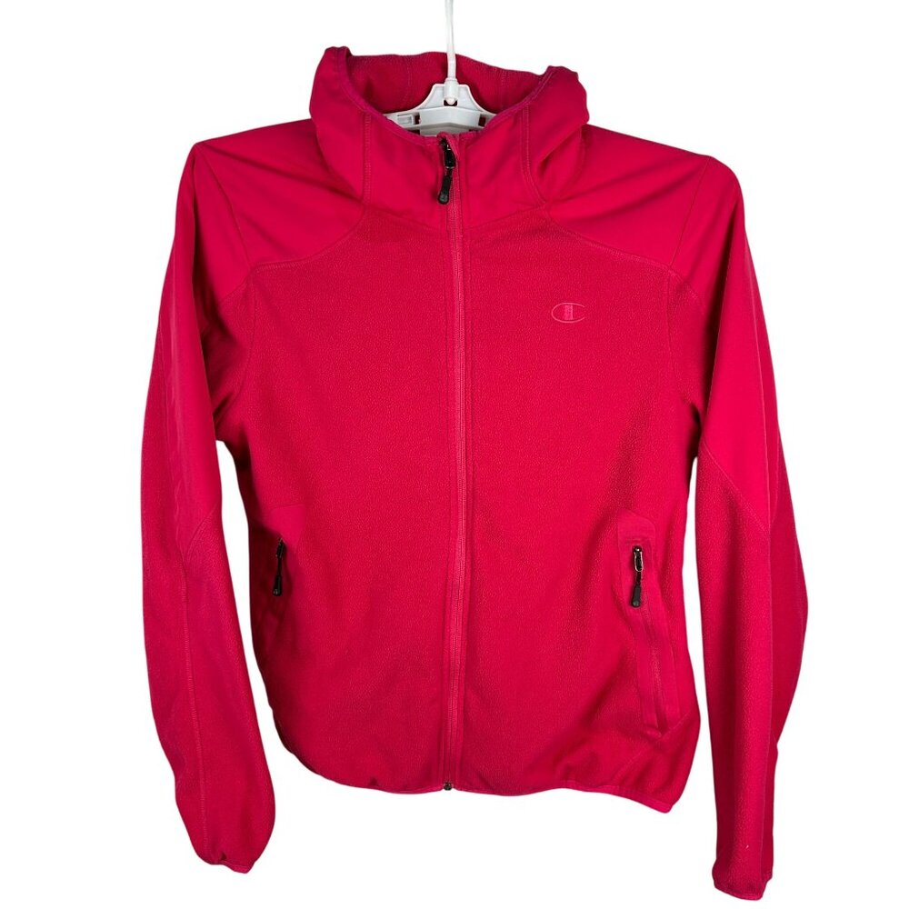 Champion Performance Size XL Womens Pink Bonded Micro Fleece Jacket Hood